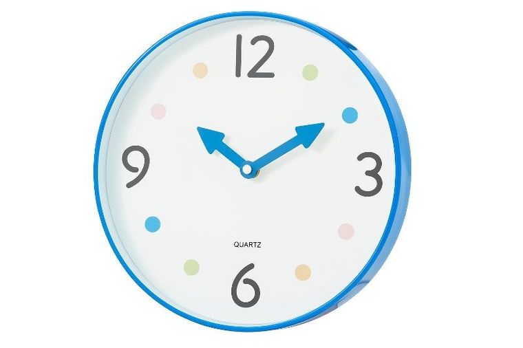 Kids Collection, Safi, zegar do pokoju dziecka, niebieski, 25 cm