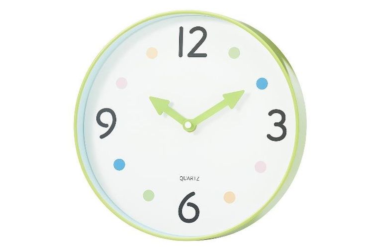 Kids Collection, Safi, zegar do pokoju dziecka, zielony, 25 cm