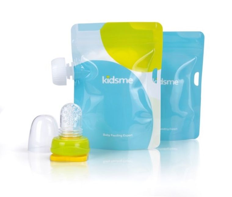 Kids Me, Food Feeder + saszetka do żywności, limonka