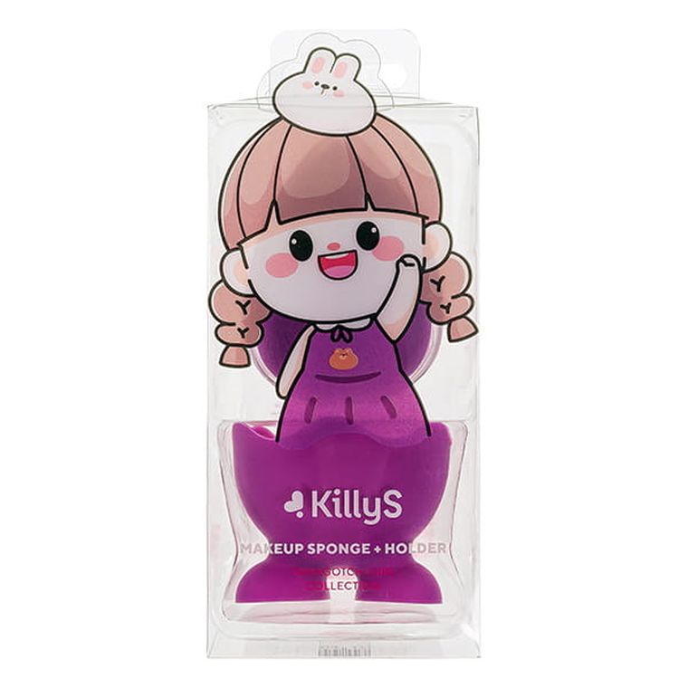 KillyS, Tamagotchi Girl, gąbeczka do makijażu ze stojakiem, Violet, 1 szt.