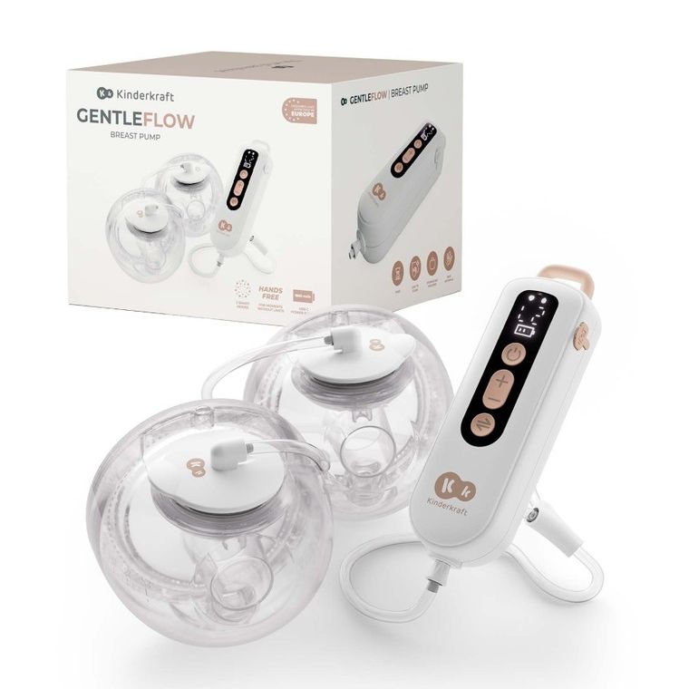 Kinderkraft, Hands-Free, podwójny laktator GentleFlow, gold
