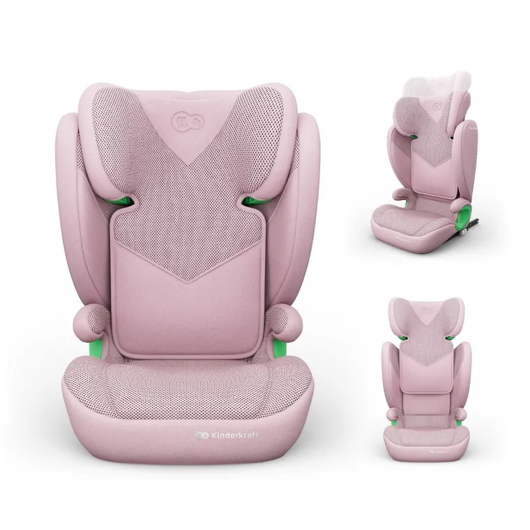 Kinderkraft, Junior Fix 2 Plus, i-Size, fotelik samochodowy, pink, 100-150 cm