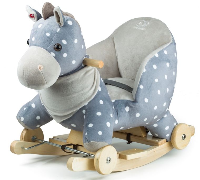 Kinderkraft, konik na biegunach z funkcją jeździka, szary
