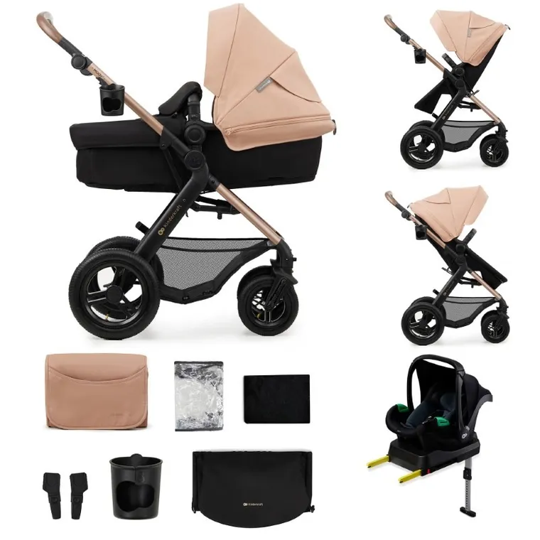 Kinderkraft, Moov 2, Air Wheels, wózek wielofunkcyjny 4w1, Sand Beige