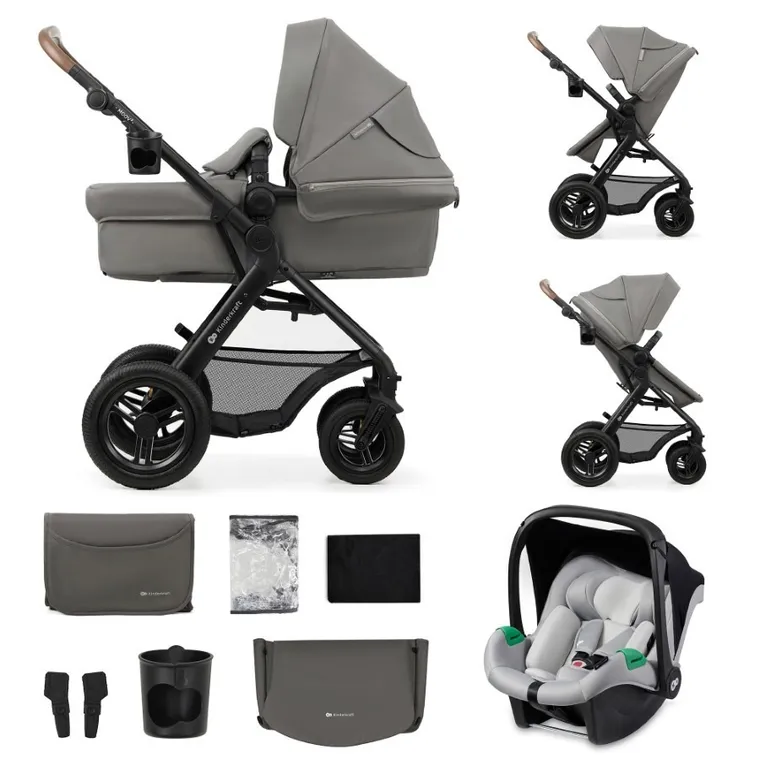 Kinderkraft, Moov 2 Air, wózek wielofunkcyjny, 3w1, Light Grey