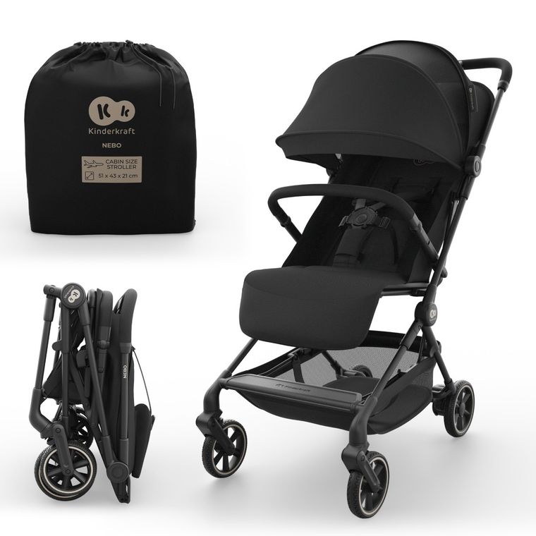 Kinderkraft, Nebo, wózek spacerowy, kabinowy, Midnight Black