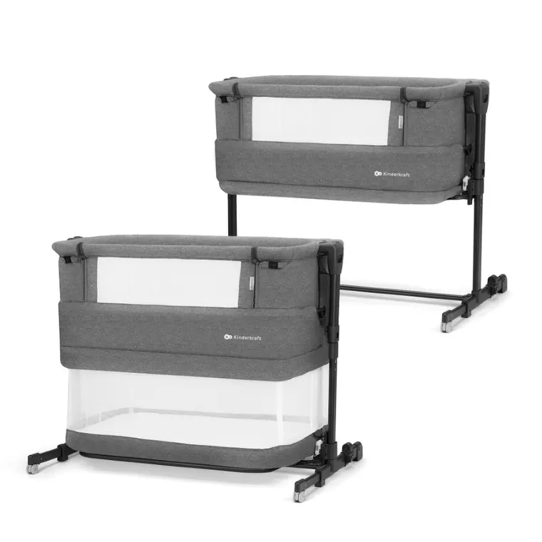 Kinderkraft, Neste Grow, łóżeczko dostawne, dark grey
