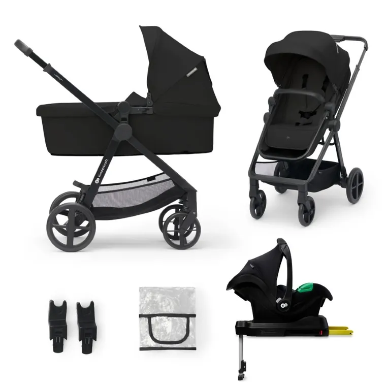 Kinderkraft, Newly, wózek wielofunkcyjny, 4w1, classic black
