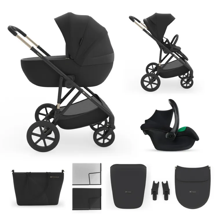 Kinderkraft, Prime 3, wózek wielofunkcyjny, 3w1, venezian black