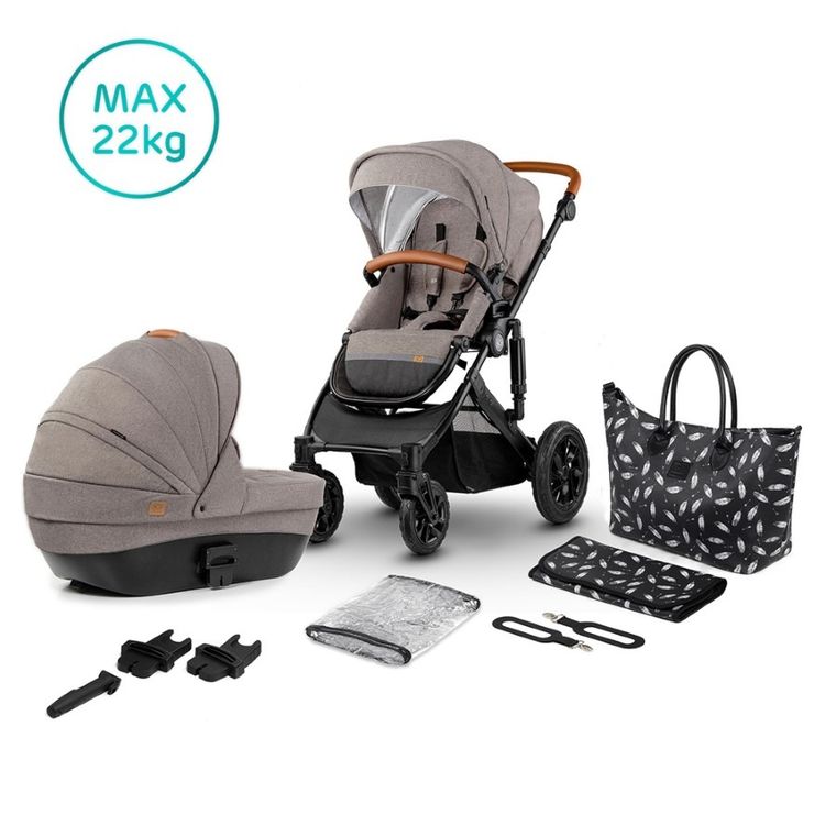 Kinderkraft, Prime, wózek wielofunkcyjny 2w1, Beige
