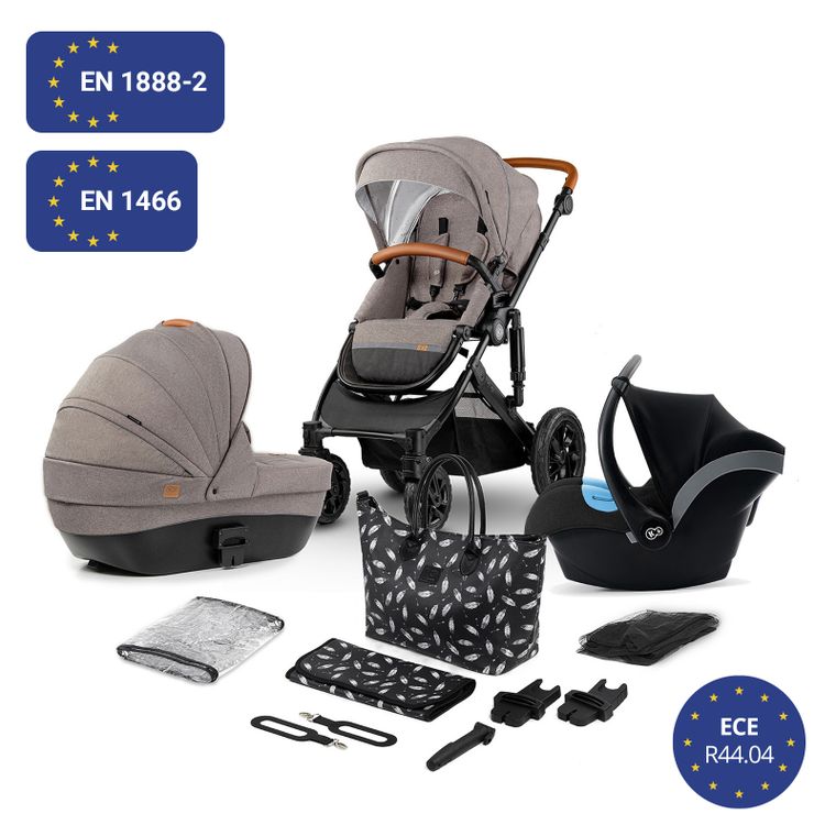 Kinderkraft, Prime, wózek wielofunkcyjny 3w1, Beige