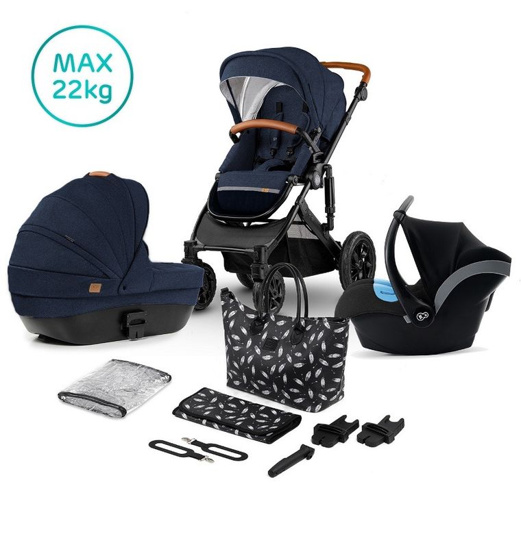 Kinderkraft, Prime, wózek wielofunkcyjny 3w1, Deep Navy