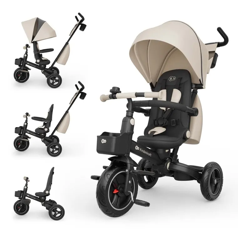 Kinderkraft, Spinstep 2 Plus, rowerek trójkołowy 6w1, Beige