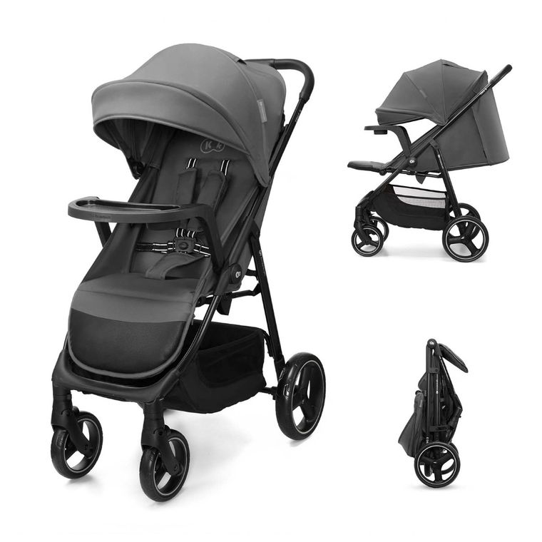 Kinderkraft, Trig 3, wózek spacerowy z tacką, Granite Grey