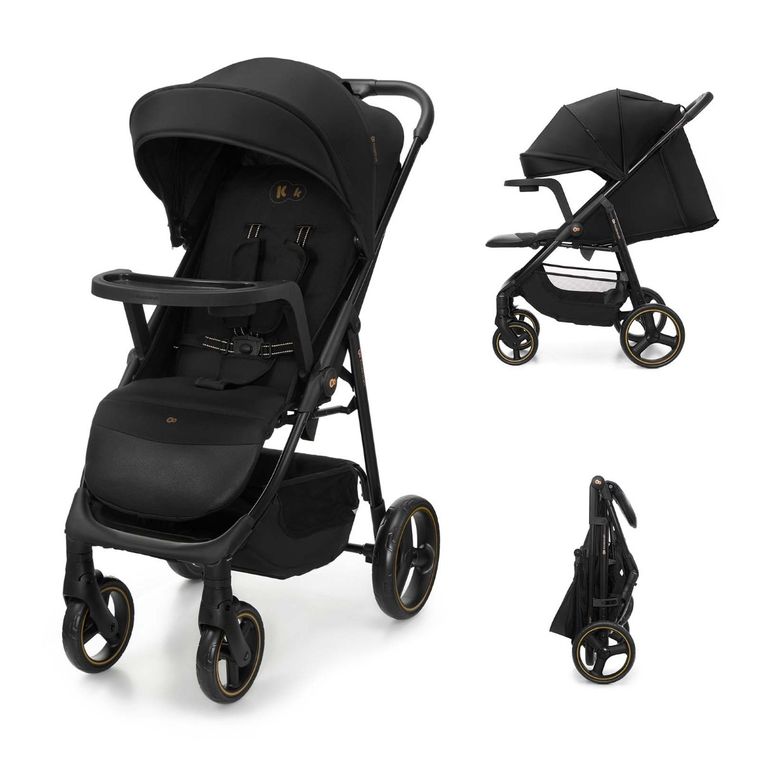Kinderkraft, Trig 3, wózek spacerowy z tacką, Onyx Black