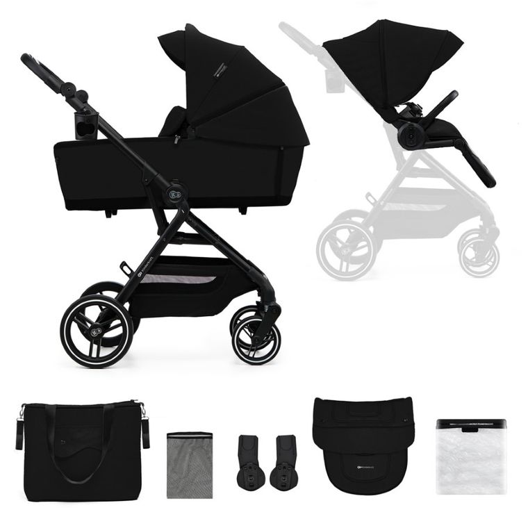 Kinderkraft, Yoxi, wózek wielofunkcyjny 2w1, Pure Black