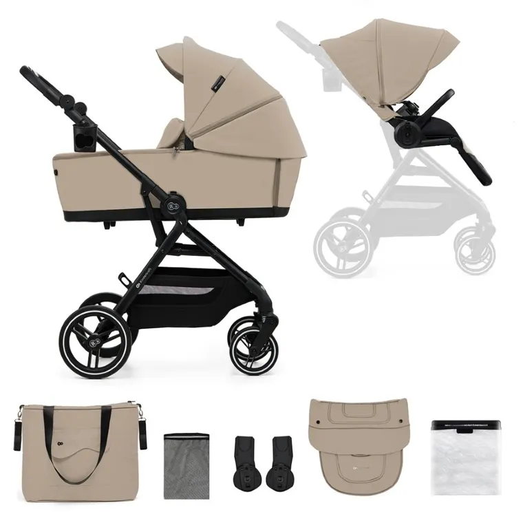 Kinderkraft, Yoxi, wózek wielofunkcyjny 2w1, Sand Beige