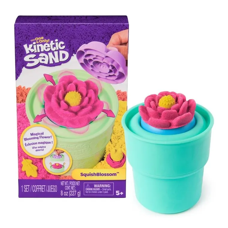 Kinetic Sand, SquishBlossom, Kwitnący kwiat, piasek kinetyczny, zestaw, 240g