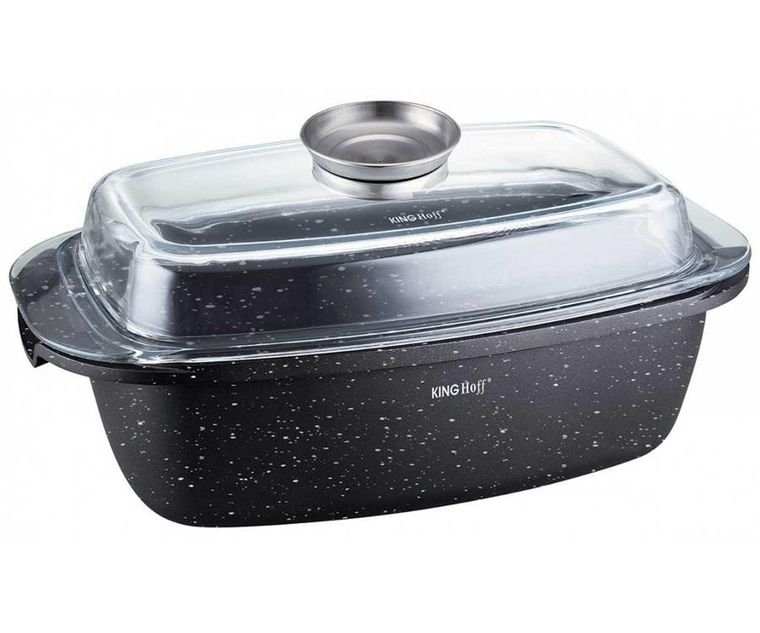 Kinghoff, brytfanna marmurowa z pokrywką, 5,5l