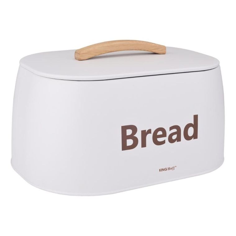 Kinghoff, chlebak, pojemnik na pieczywo, stalowy, biały, kh-1947