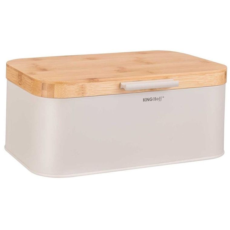 Kinghoff, chlebak z bambusową pokrywą, stalowy, kh-1928