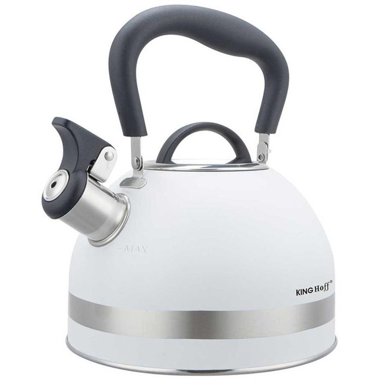 Kinghoff, czajnik z gwizdkiem, biały, 1,8l