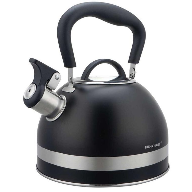 Kinghoff, czajnik z gwizdkiem, czarny, 1,8l