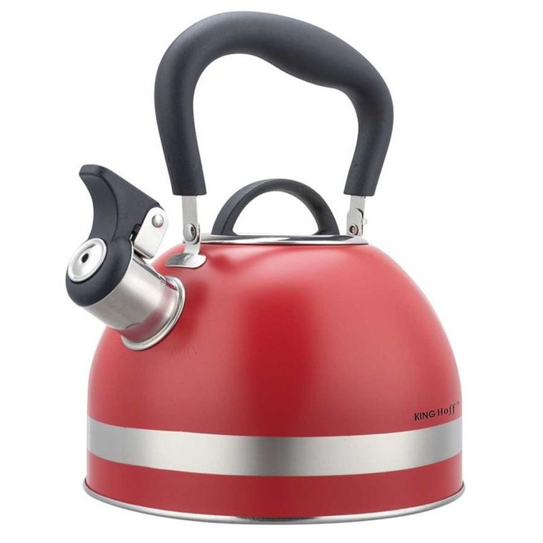 Kinghoff, czajnik z gwizdkiem, czerwony, 1,8l