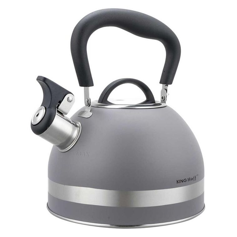 Kinghoff, czajnik z gwizdkiem, szary, 1,8l