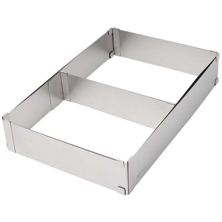 Kinghoff, forma regulowana, rant do ciast tortów, prostokątna