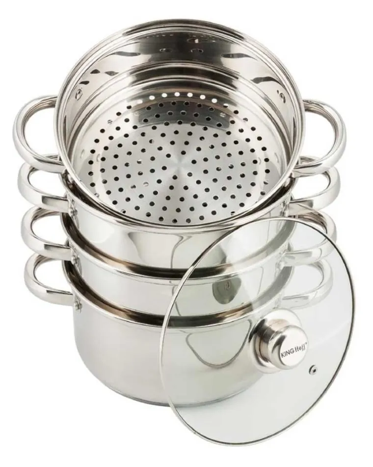Kinghoff, garnek stalowy do gotowania na parze, 5 elementów, 20 cm, KH-3322