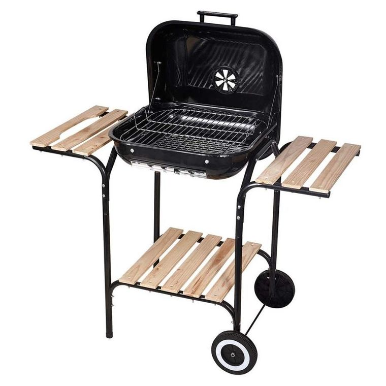 Kinghoff, grill węglowy na kółkach z półkami, kh-2034