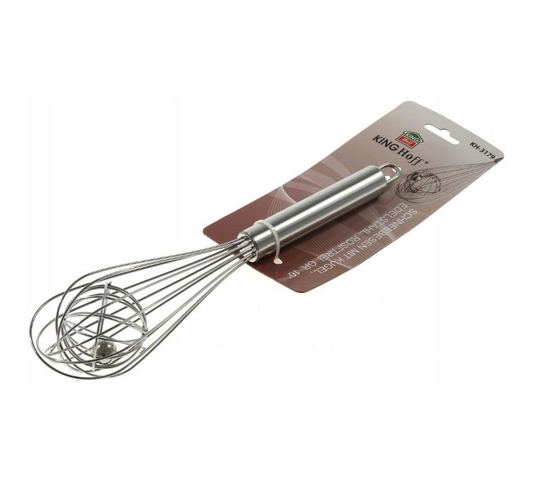 Kinghoff, trzepaczka kuchenna z kulką, stalowa, KH-3179