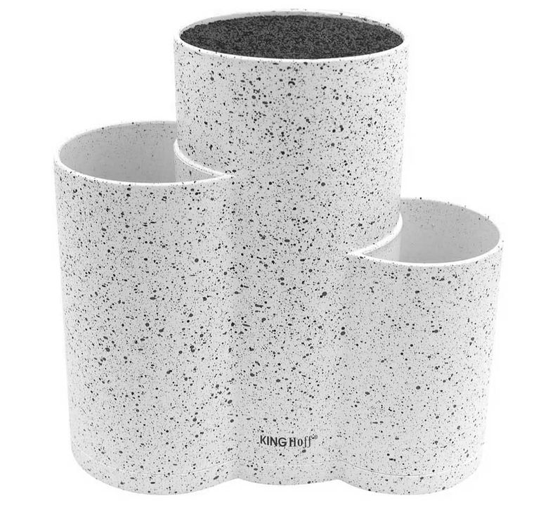 Kinghoff, uniwersalny blok do noży 3w1, biały