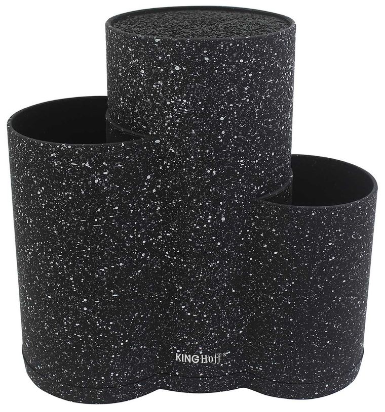 Kinghoff, uniwersalny blok do noży 3w1, czarny