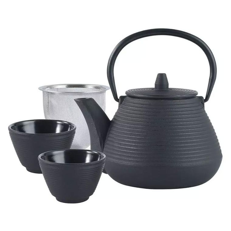 Kinghoff, zaparzacz żeliwny dzbanek z filtrem i filiżankami, 1l