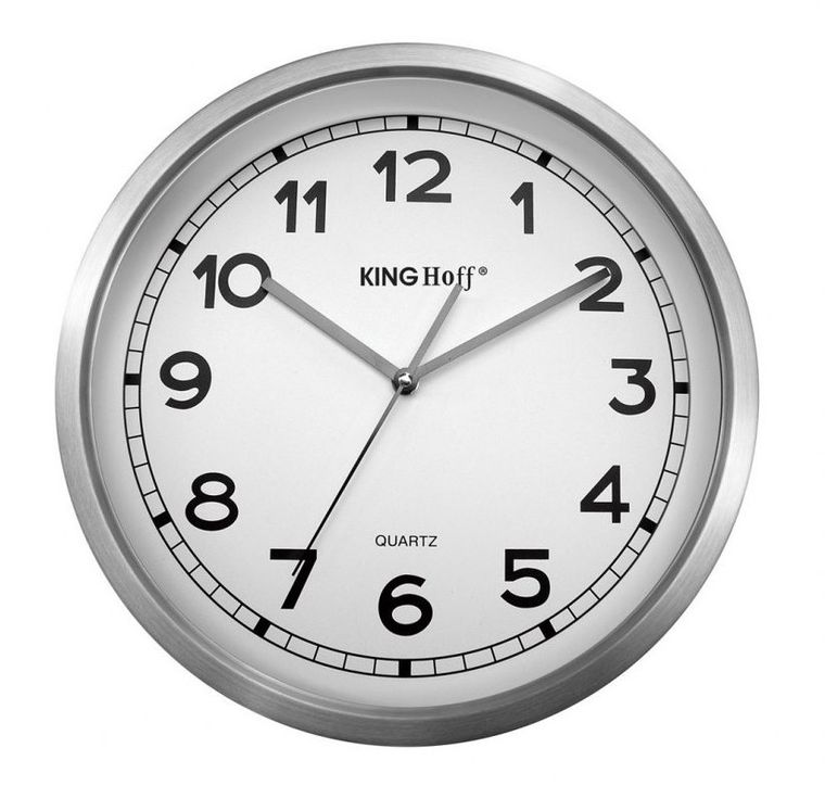 Kinghoff, zegar ścienny, stalowy, mechanizm płynący, 30 cm
