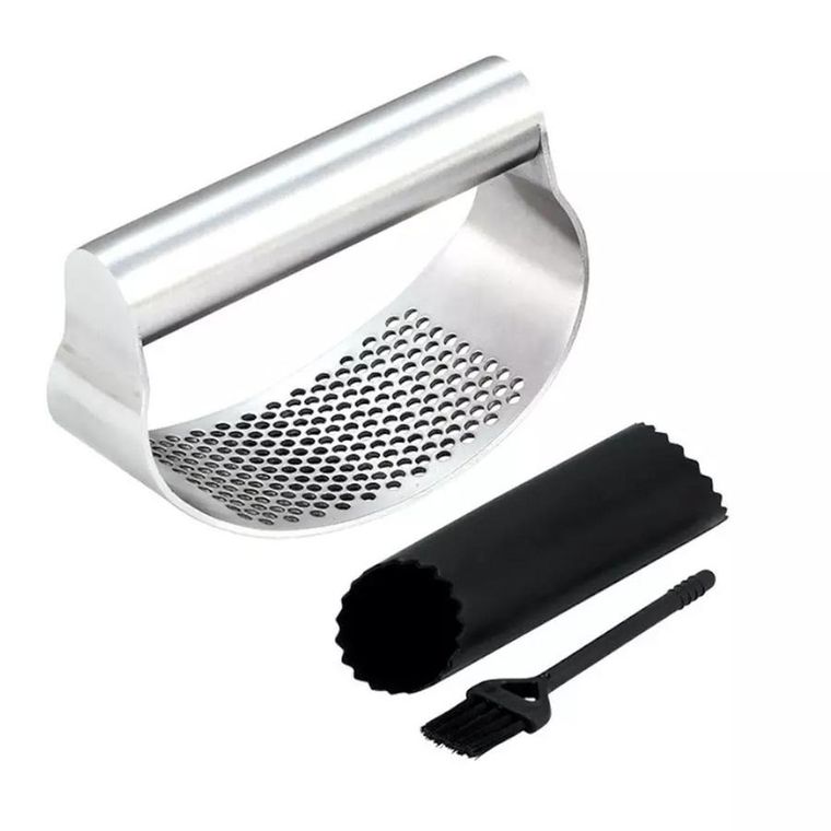 Kinghoff, zestaw do obierania i wyciskania czosnku