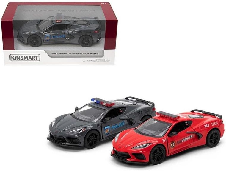 Kinsmart, Corvette, pojazd uprzywilejowany, model metalowy, 1:36