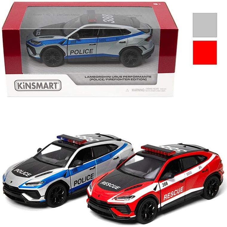 Kinsmart, Lamborghini Urus Performatne, policja, model pojazdu, 1 szt.