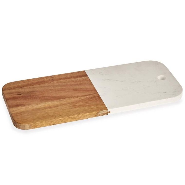 Kinvara, deska do serwowania, marmur i drewno, 38-18 cm