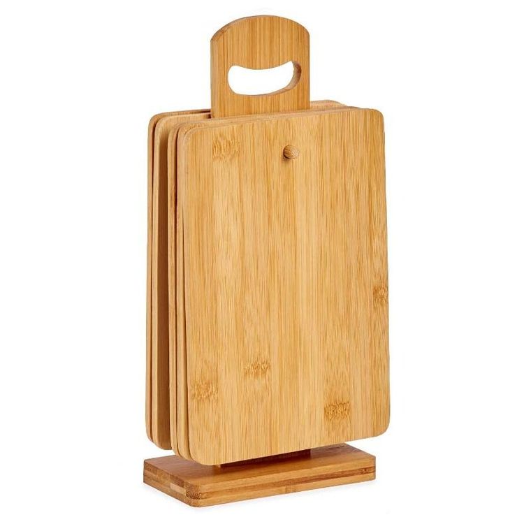 Kinvara, deski do krojenia bambusowe, na stojaku, 6 szt.