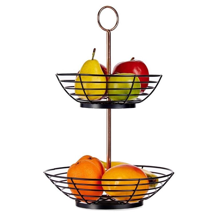 Kinvara, dwupoziomowa patera na owoce, metal