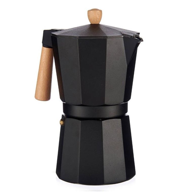 Kinvara, kawiarka aluminiowa z drewnianym uchwytem