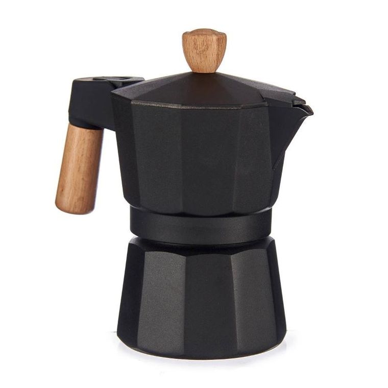 Kinvara, kawiarka aluminiowa z drewnianym uchwytem