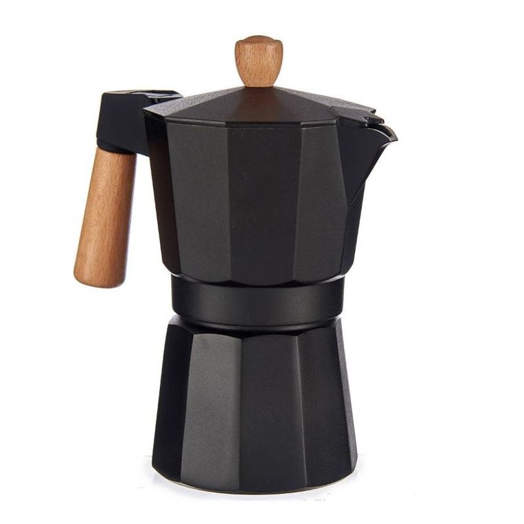 Kinvara, kawiarka aluminiowa z drewnianym uchwytem