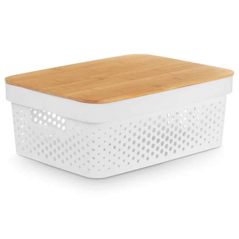 Kinvara, plastikowy pojemnik z bambusową pokrywą, 36-26-14 cm