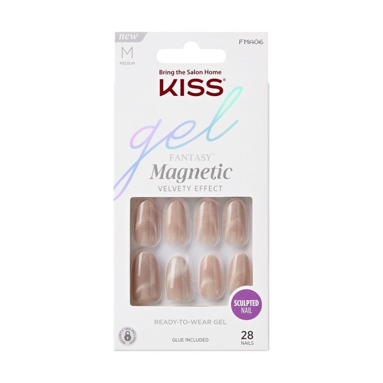 Kiss, Gel Fantasy Magnetic, sztuczne paznokcie, drama, rozmiar M, 28 szt.
