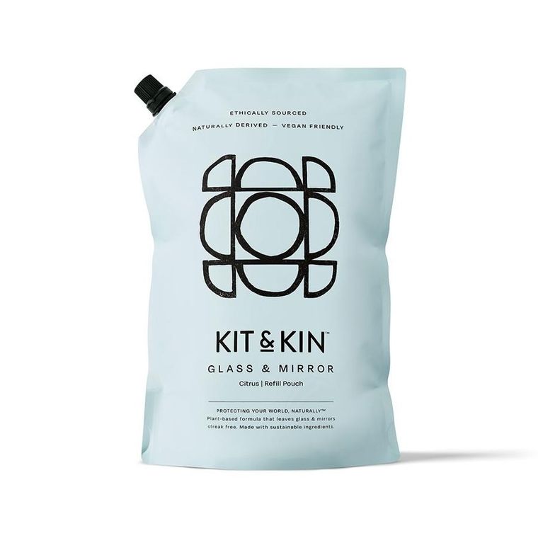 Kit & Kin, naturalny płyn do mycia szyb i luster, o zapachu grejpfruta, 1l