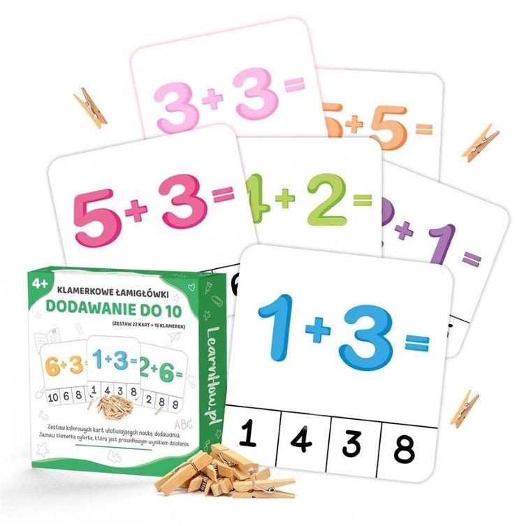 Klamerkowe zadania, Dodawanie do 10